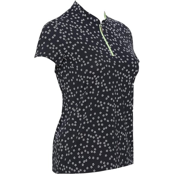 Sport Haley Women's Short Sleeve Print Polo with Mandarin Collar and Zip Placket - Picture 2 of 2